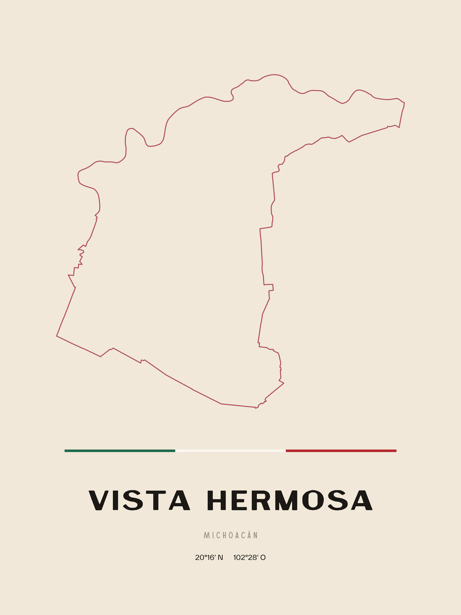 Framed poster of Vista Hermosa, Michoacán.