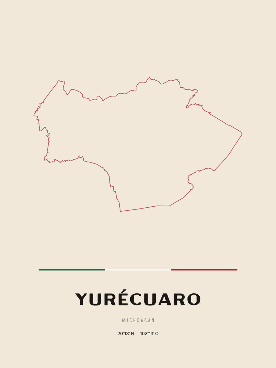 Framed poster of Yurécuaro, Michoacán.