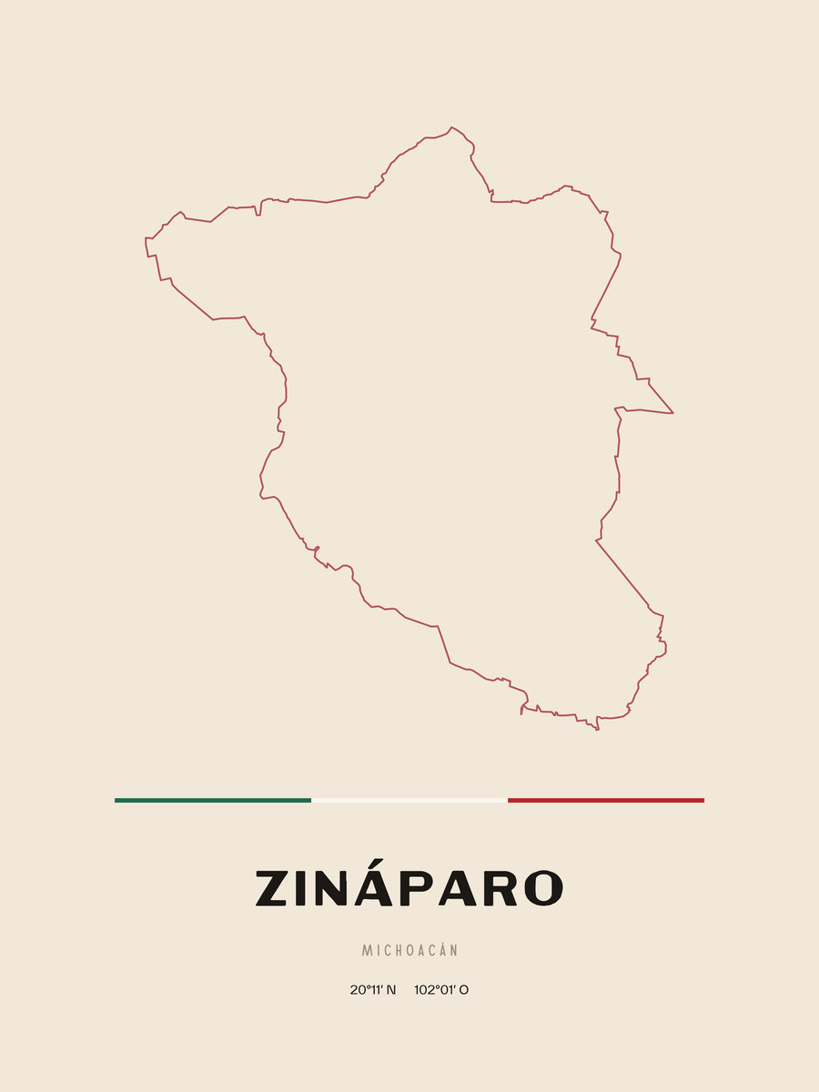 Framed poster of Zináparo, Michoacán.