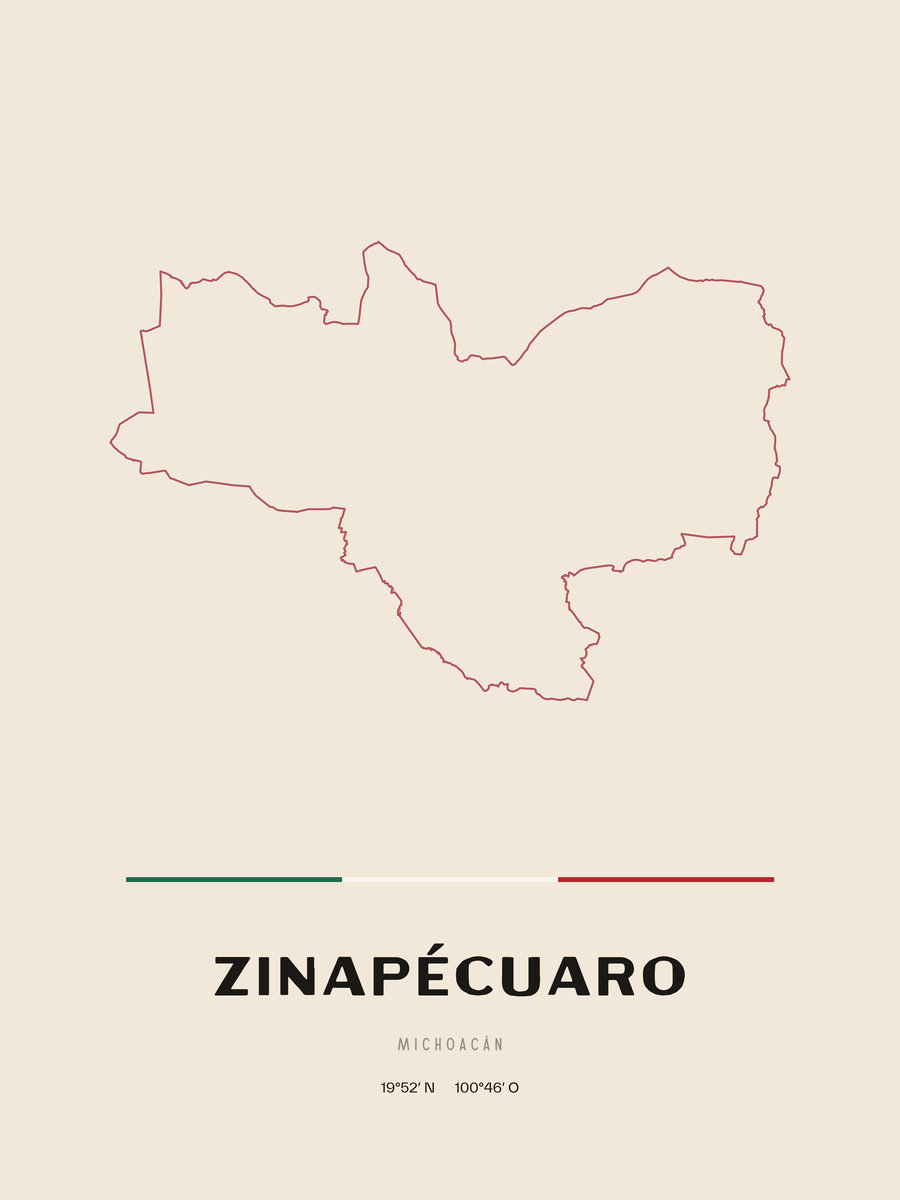 Framed poster of Zinapécuaro, Michoacán.