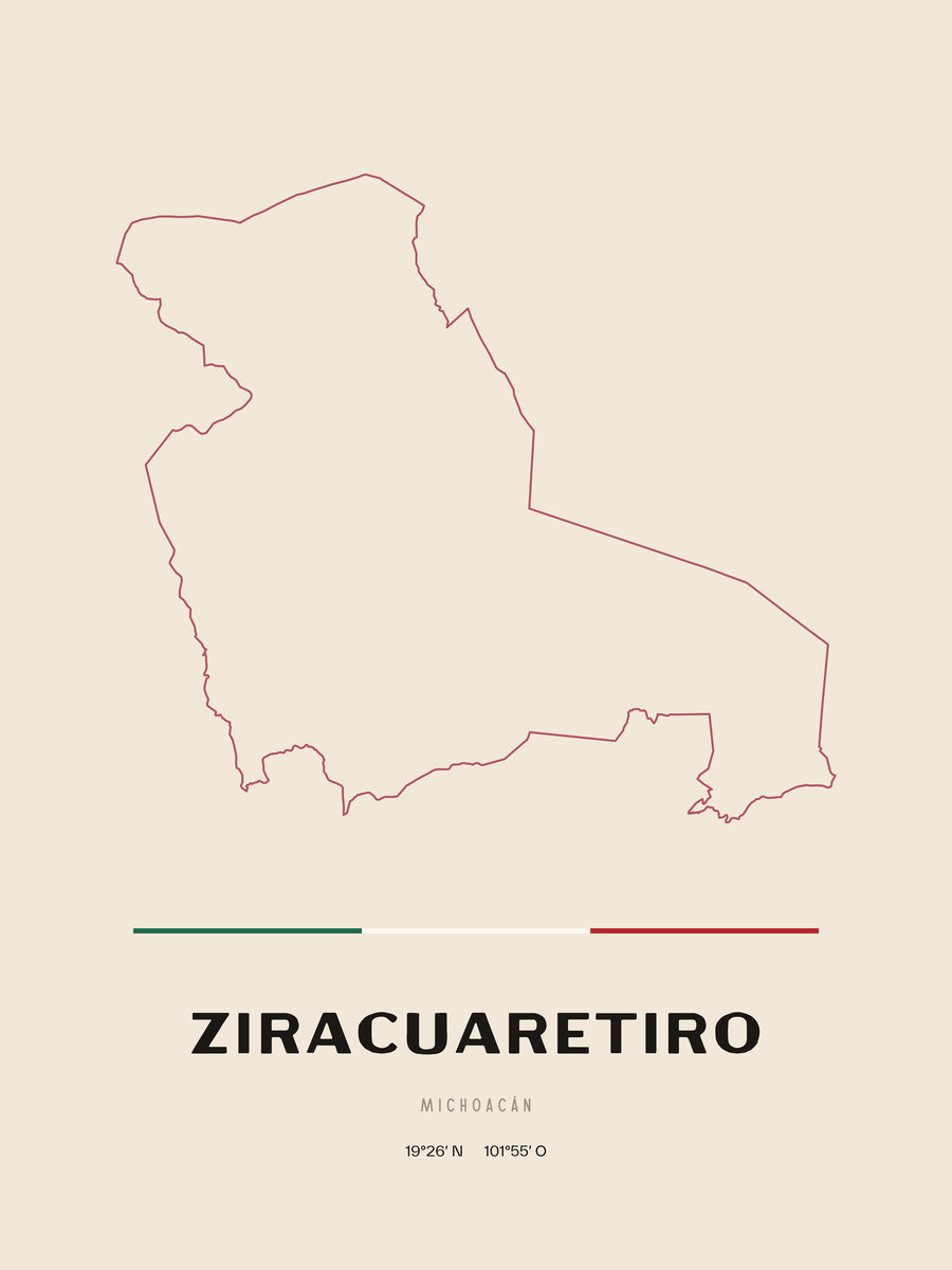 Framed poster of Ziracuaretiro, Michoacán.