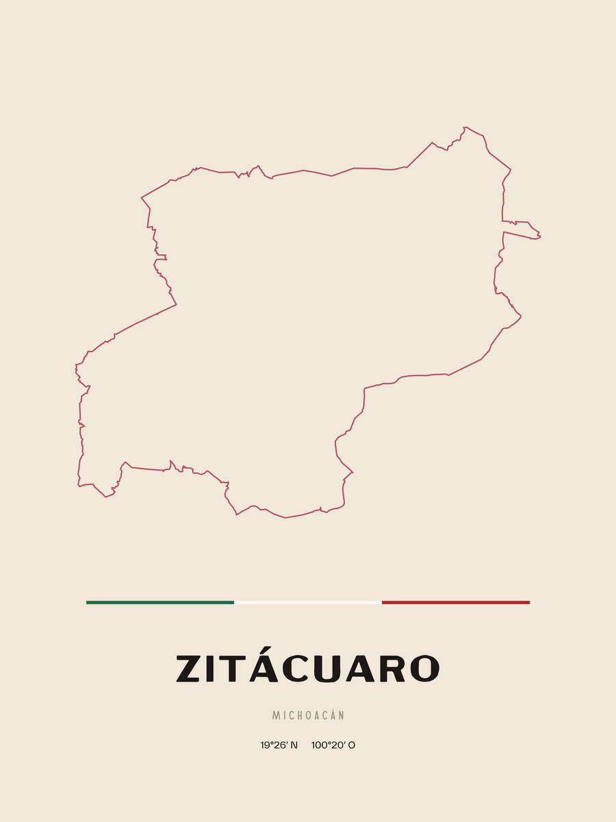 Framed poster of Zitácuaro, Michoacán.