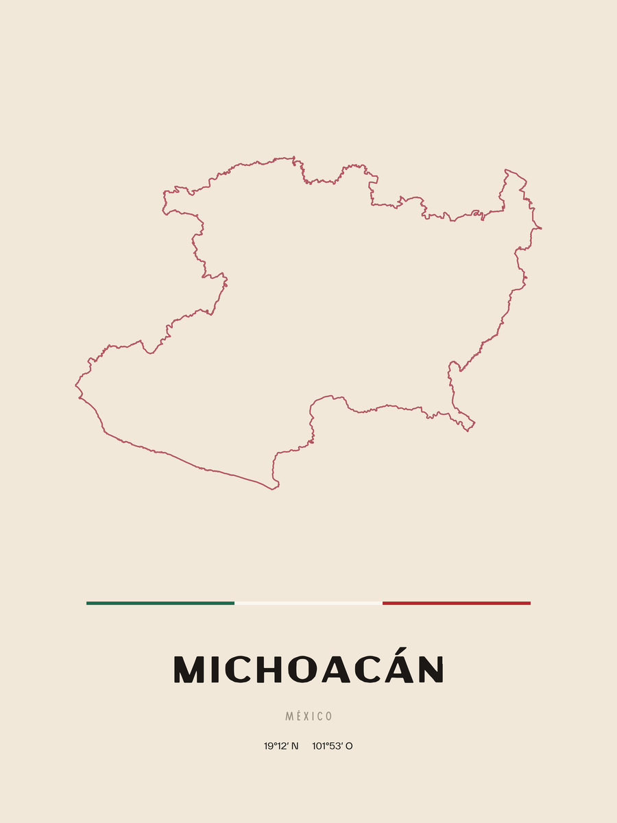 Framed poster of Michoacán.