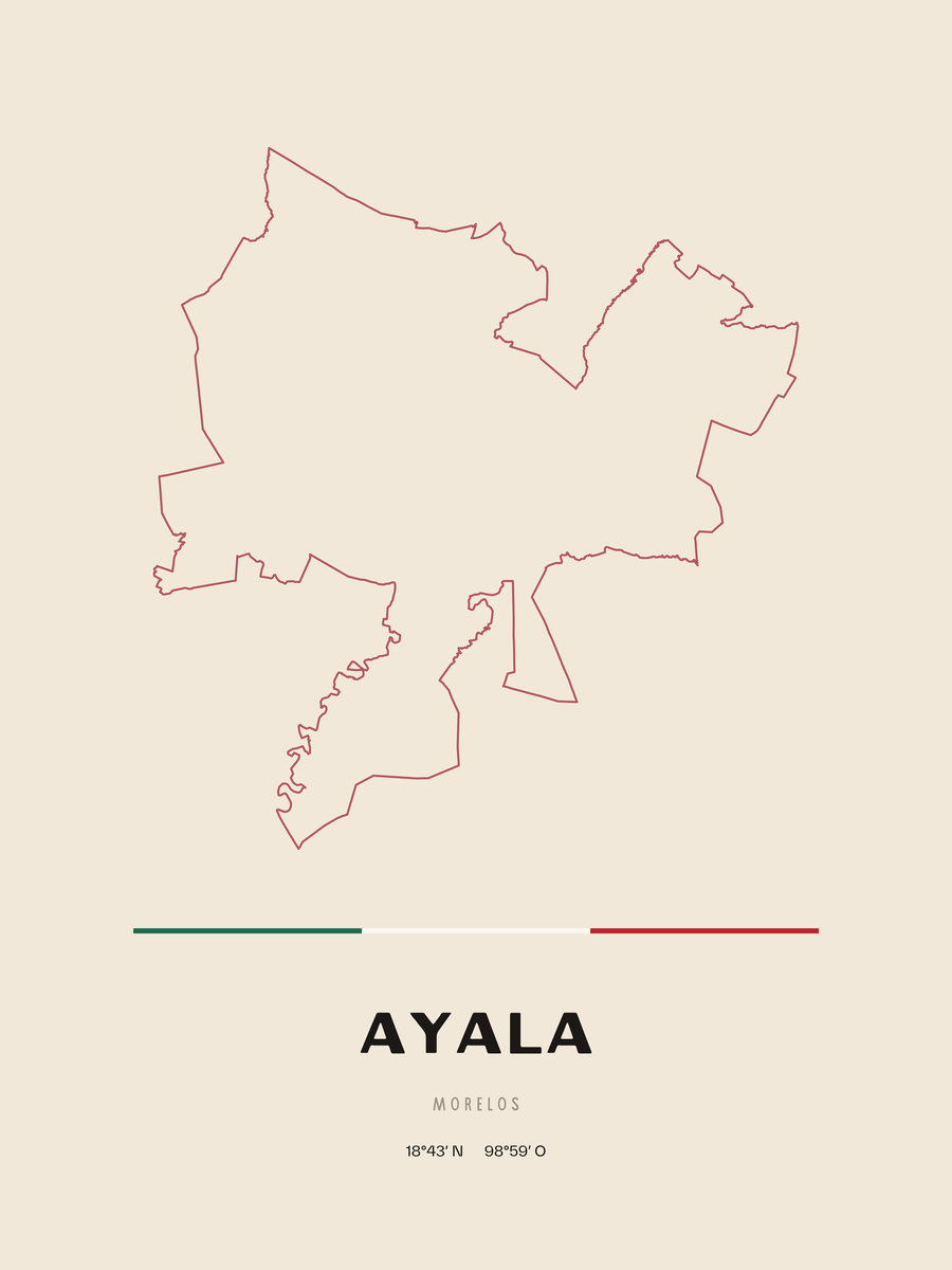 Framed poster of Ayala, Morelos.