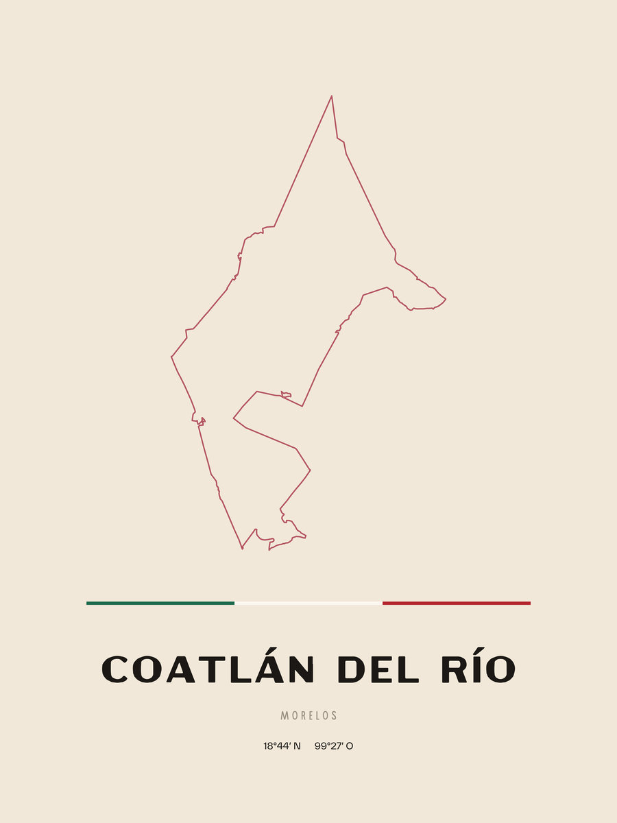 Framed poster of Coatlán del Río, Morelos.
