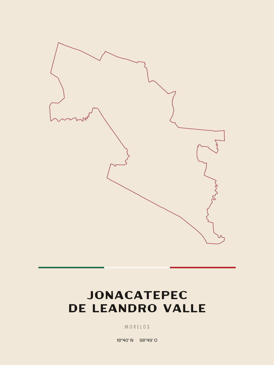 Framed poster of Jonacatepec de Leandro Valle, Morelos.