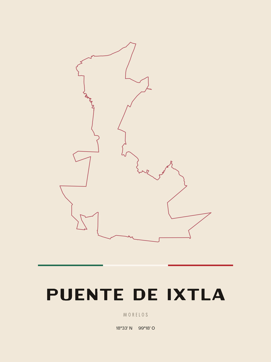 Framed poster of Puente de Ixtla, Morelos.