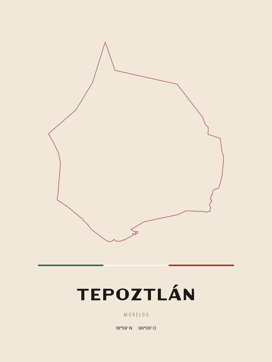 Framed poster of Tepoztlán, Morelos.