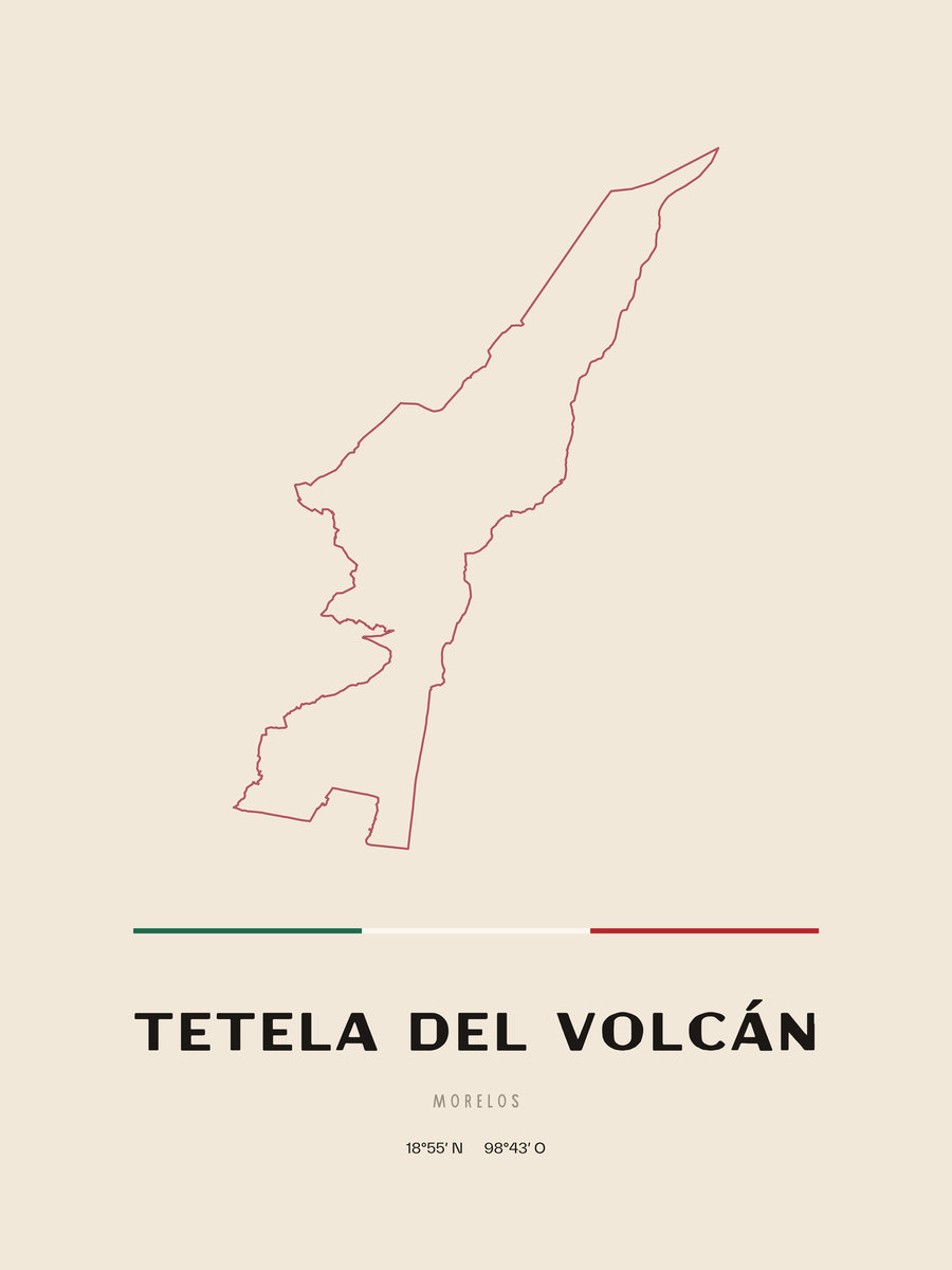 Framed poster of Tetela del Volcán, Morelos.