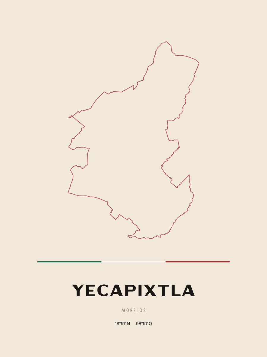 Framed poster of Yecapixtla, Morelos.