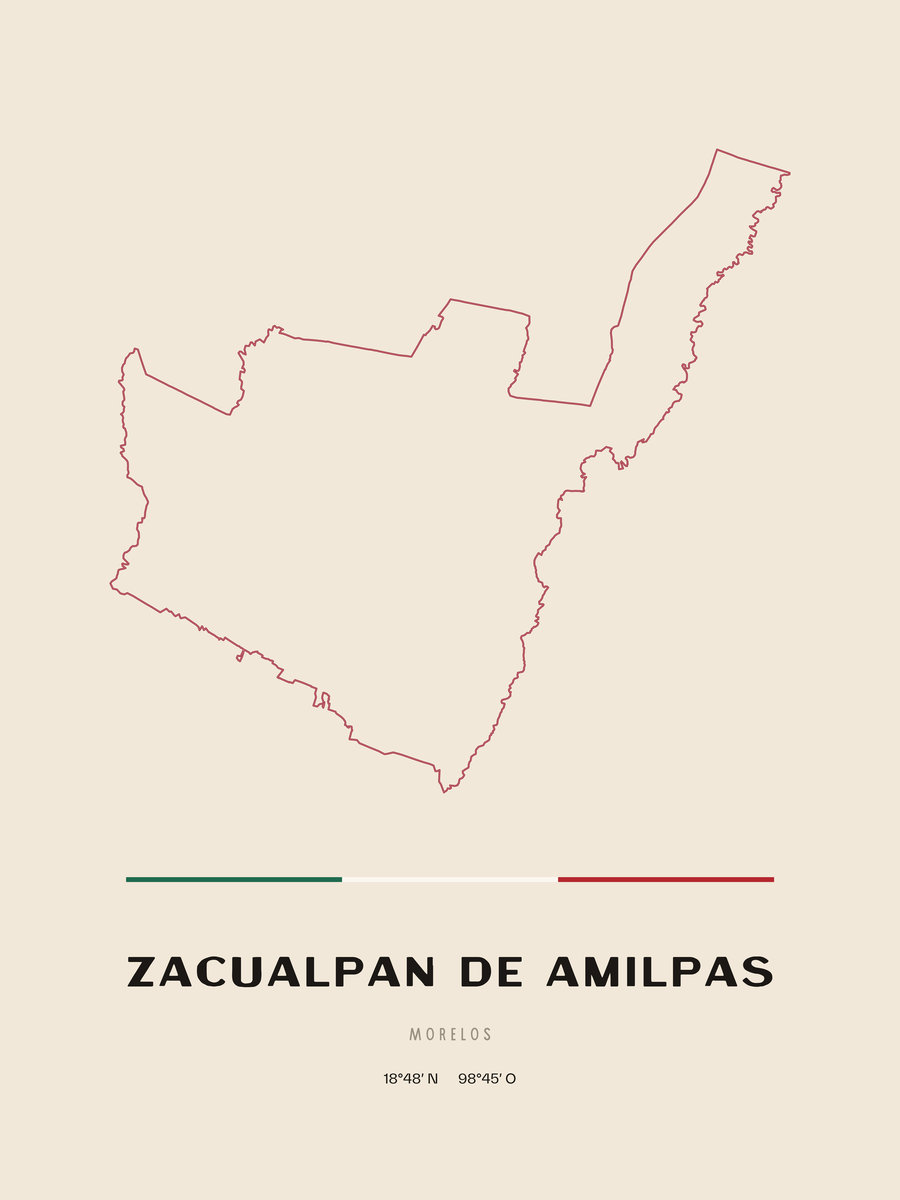 Framed poster of Zacualpan de Amilpas, Morelos.