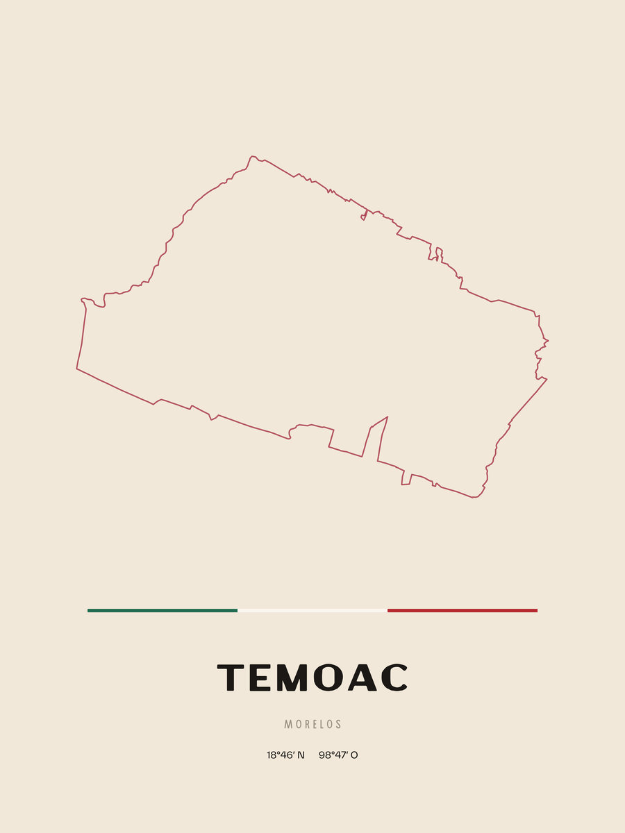Framed poster of Temoac, Morelos.