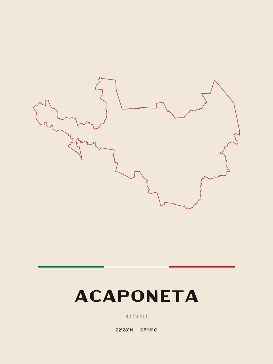 Framed poster of Acaponeta, Nayarit.