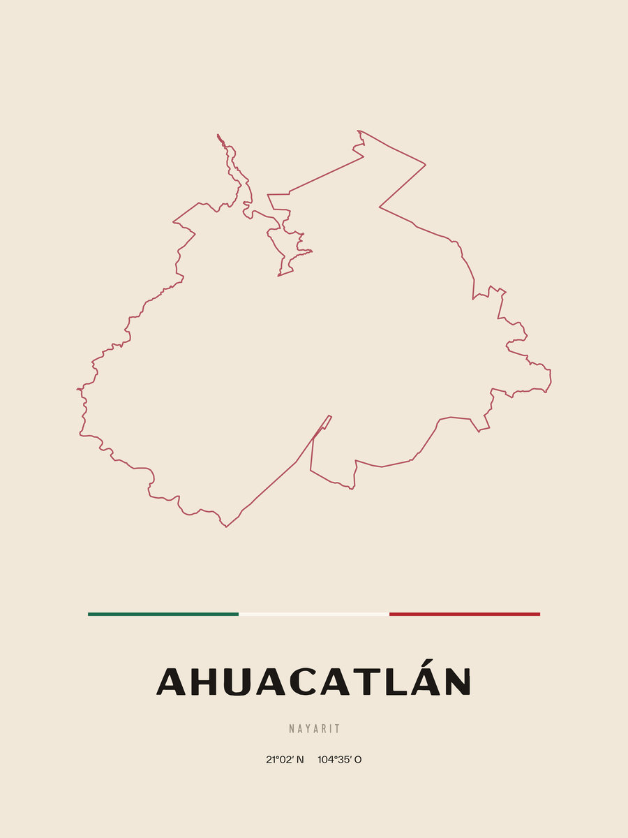 Framed poster of Ahuacatlán, Nayarit.