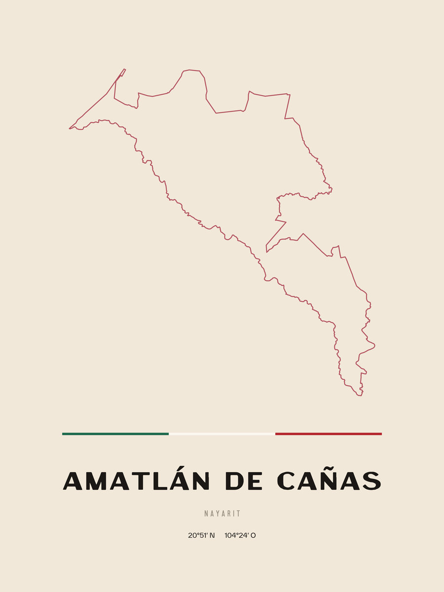 Framed poster of Amatlán de Cañas, Nayarit.