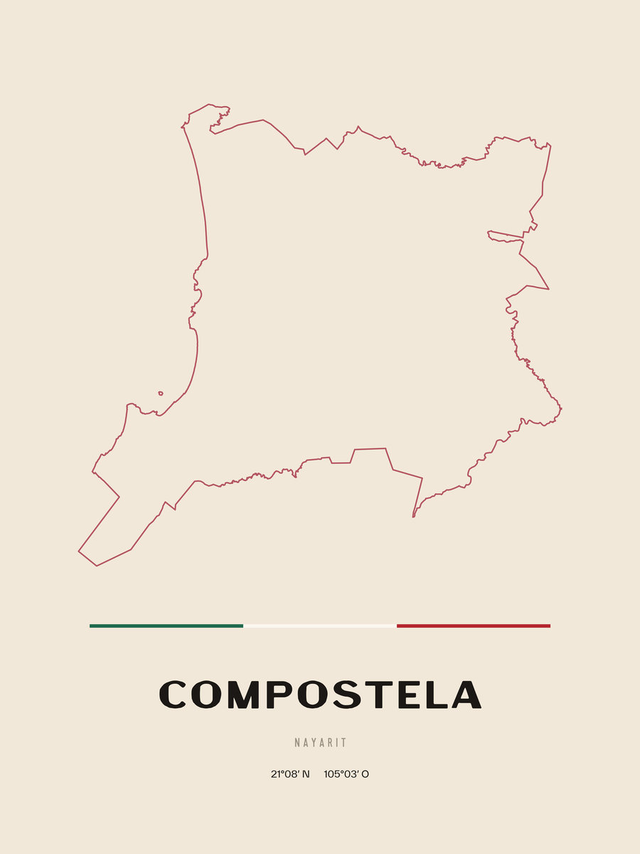 Framed poster of Compostela, Nayarit.
