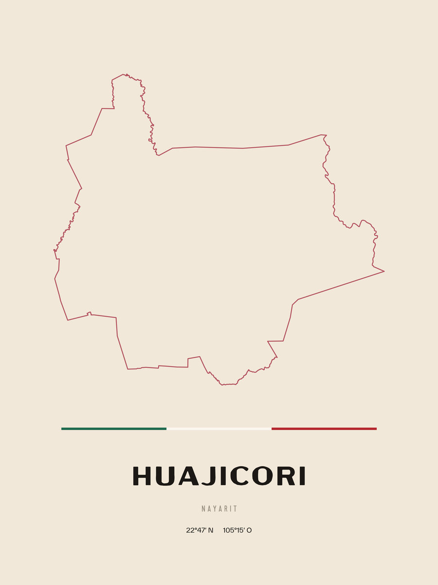 Framed poster of Huajicori, Nayarit.