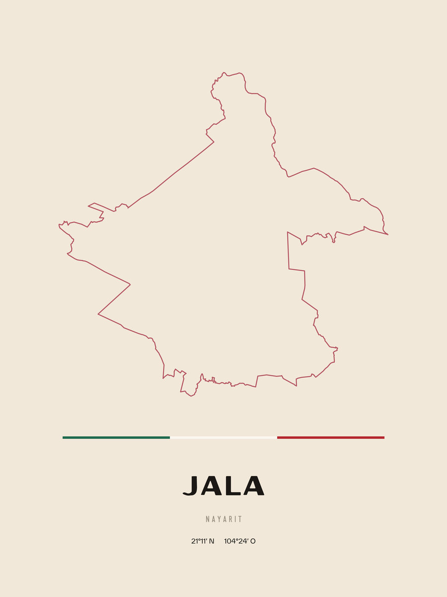 Framed poster of Jala, Nayarit.