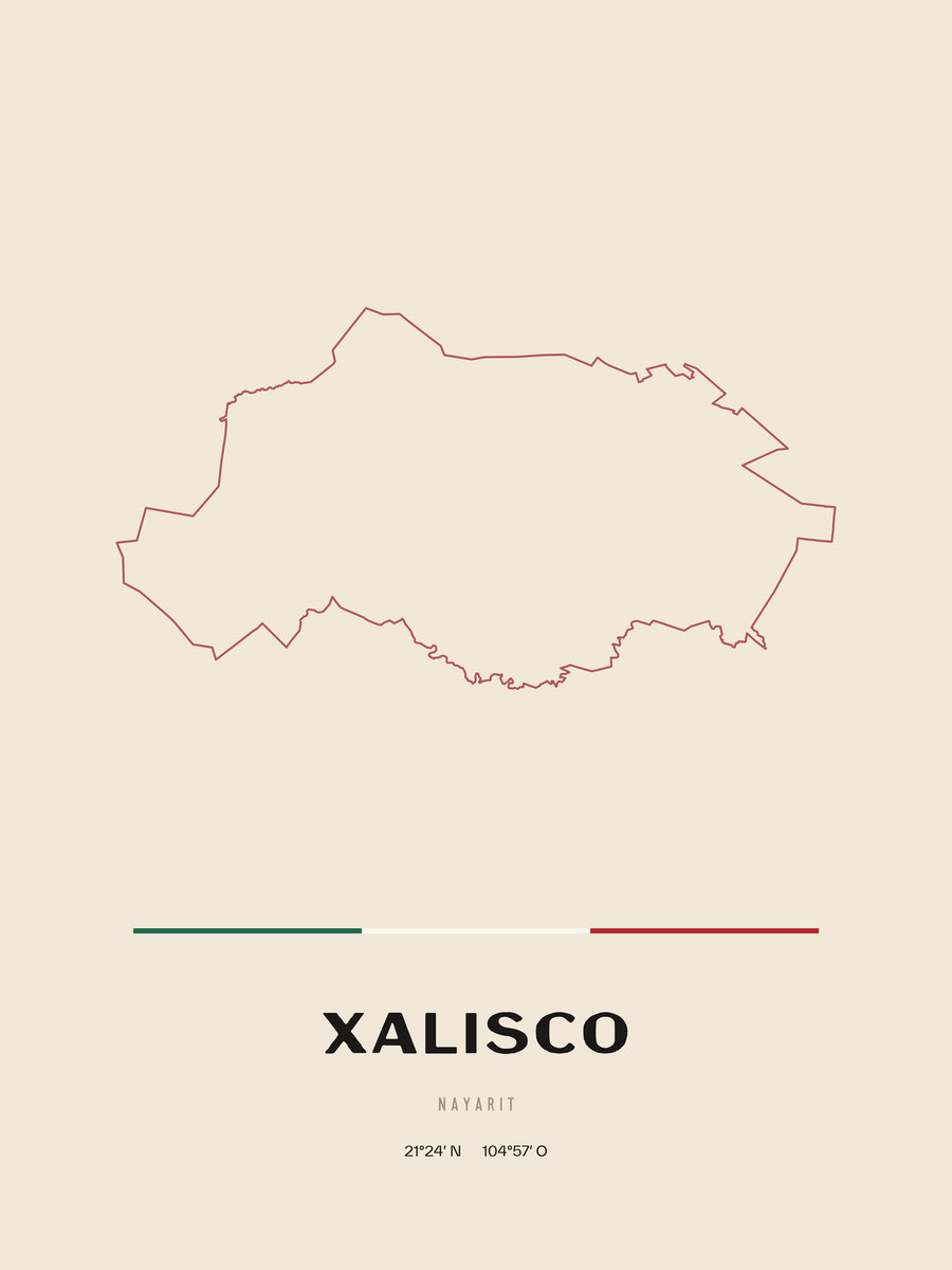 Framed poster of Xalisco, Nayarit.