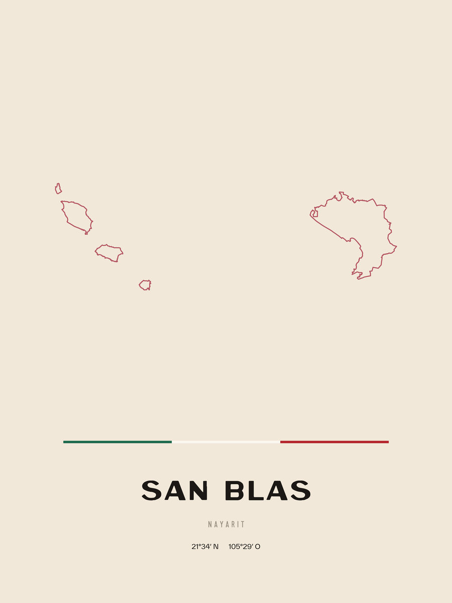 Framed poster of San Blas, Nayarit.