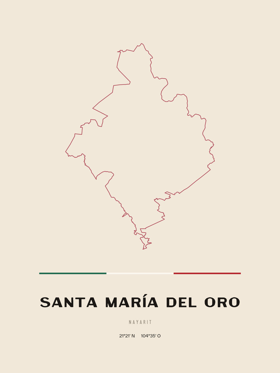 Framed poster of Santa María del Oro, Nayarit.