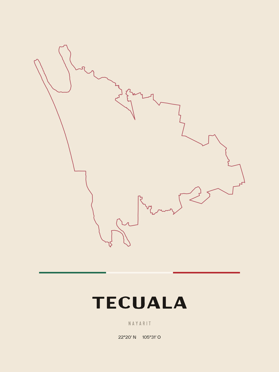 Framed poster of Tecuala, Nayarit.