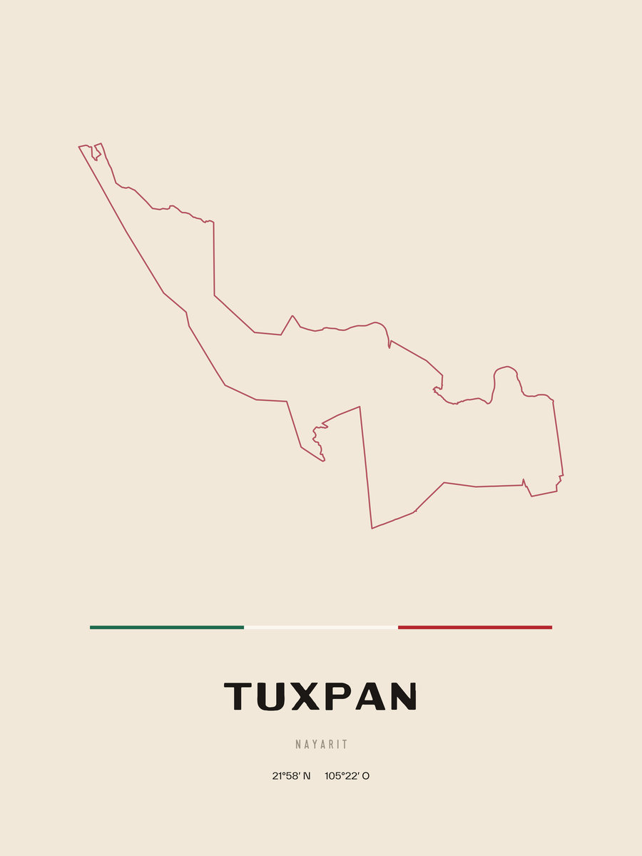 Framed poster of Tuxpan, Nayarit.