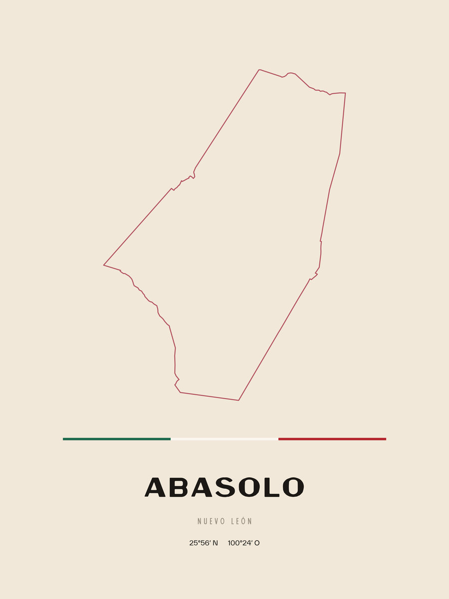 Framed poster of Abasolo, Nuevo León.