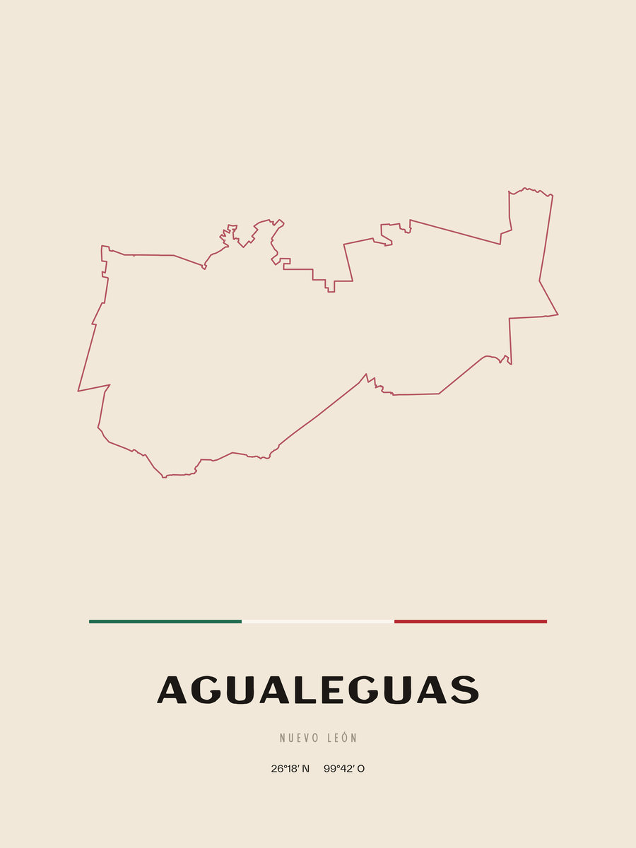 Framed poster of Agualeguas, Nuevo León.