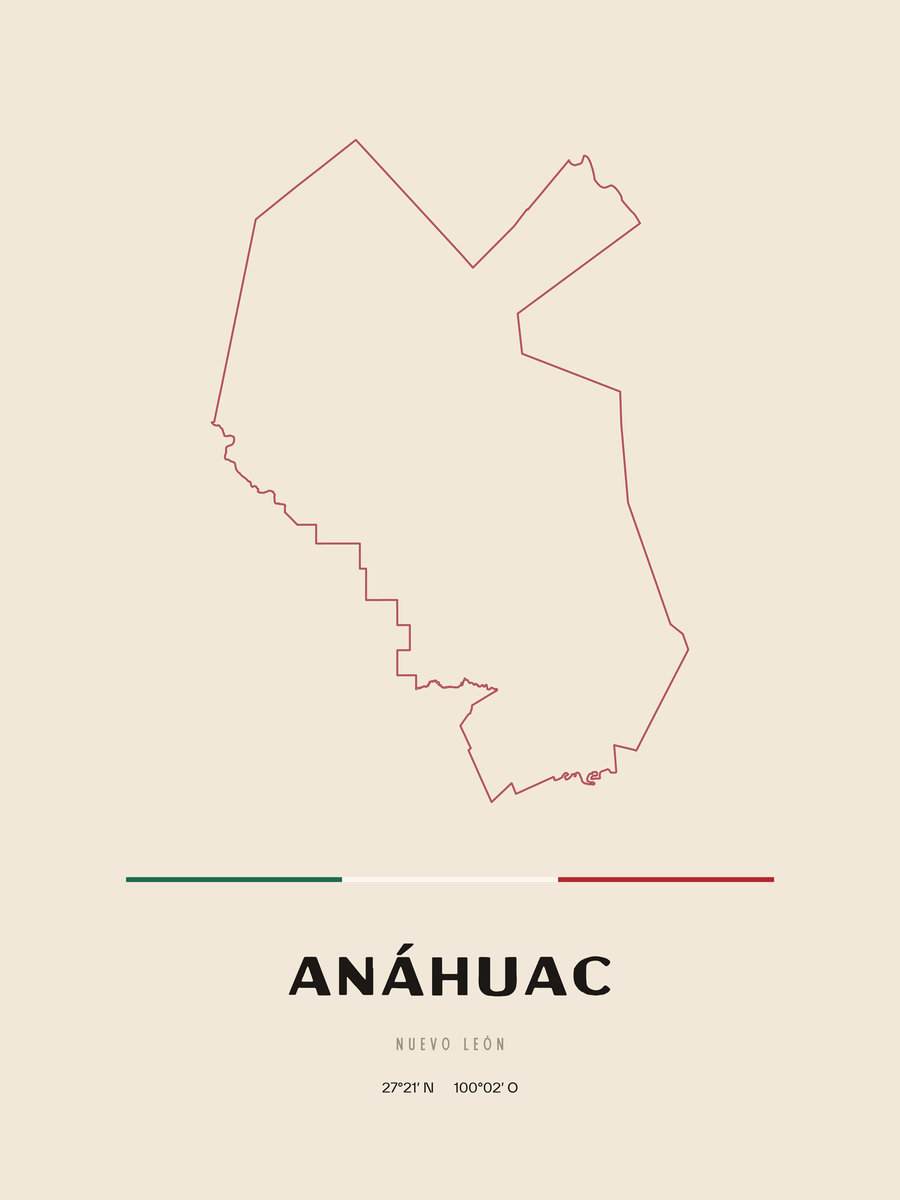 Framed poster of Anáhuac, Nuevo León.