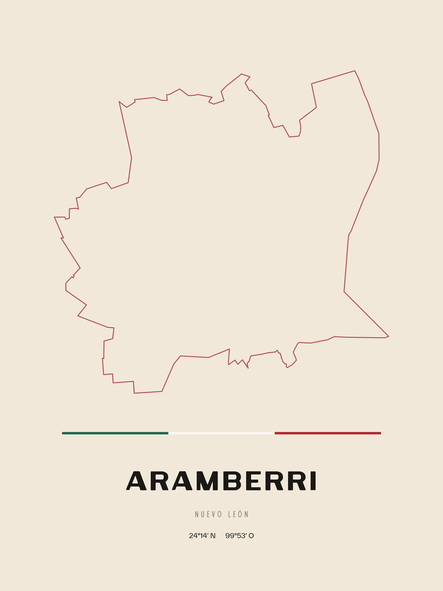 Framed poster of Aramberri, Nuevo León.