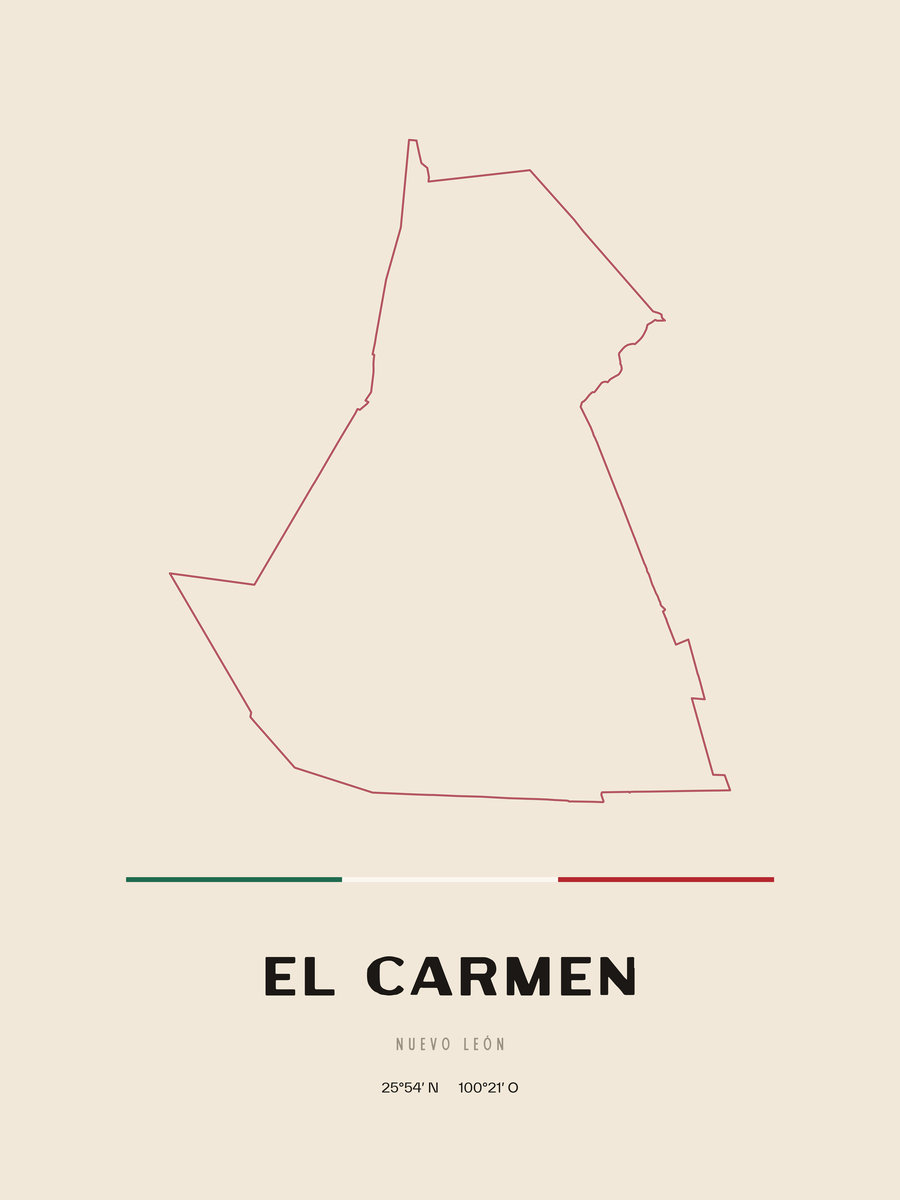 Framed poster of El Carmen, Nuevo León.