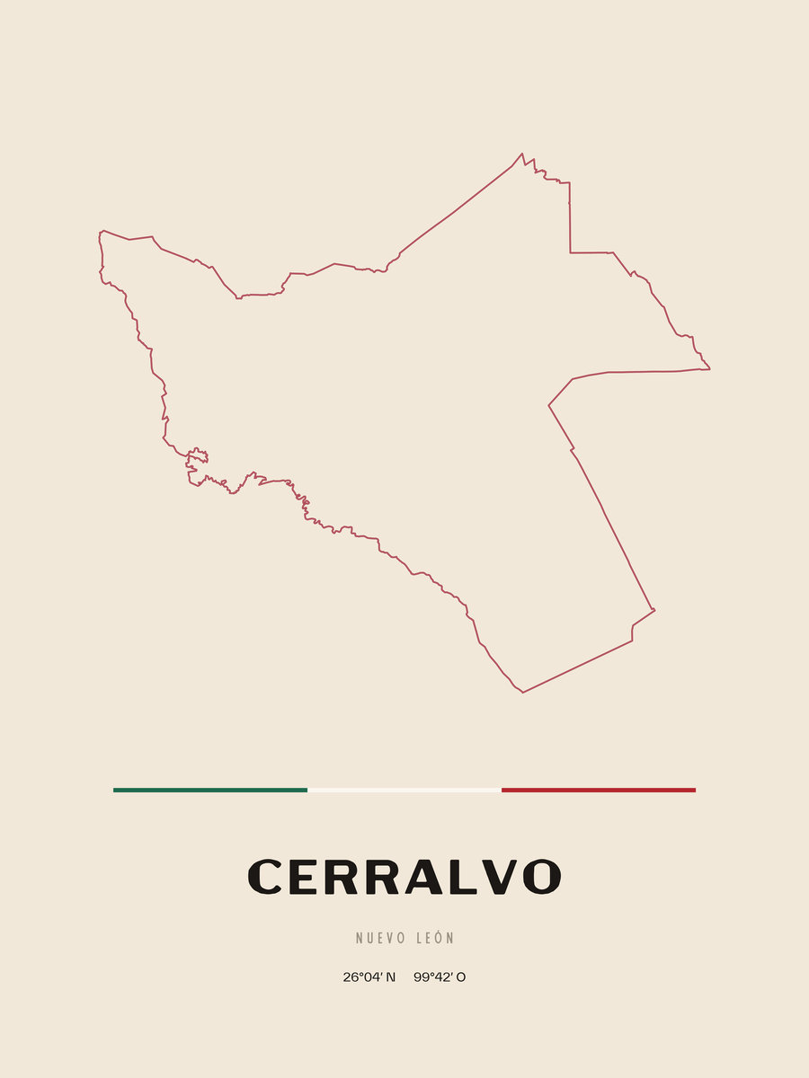 Framed poster of Cerralvo, Nuevo León.