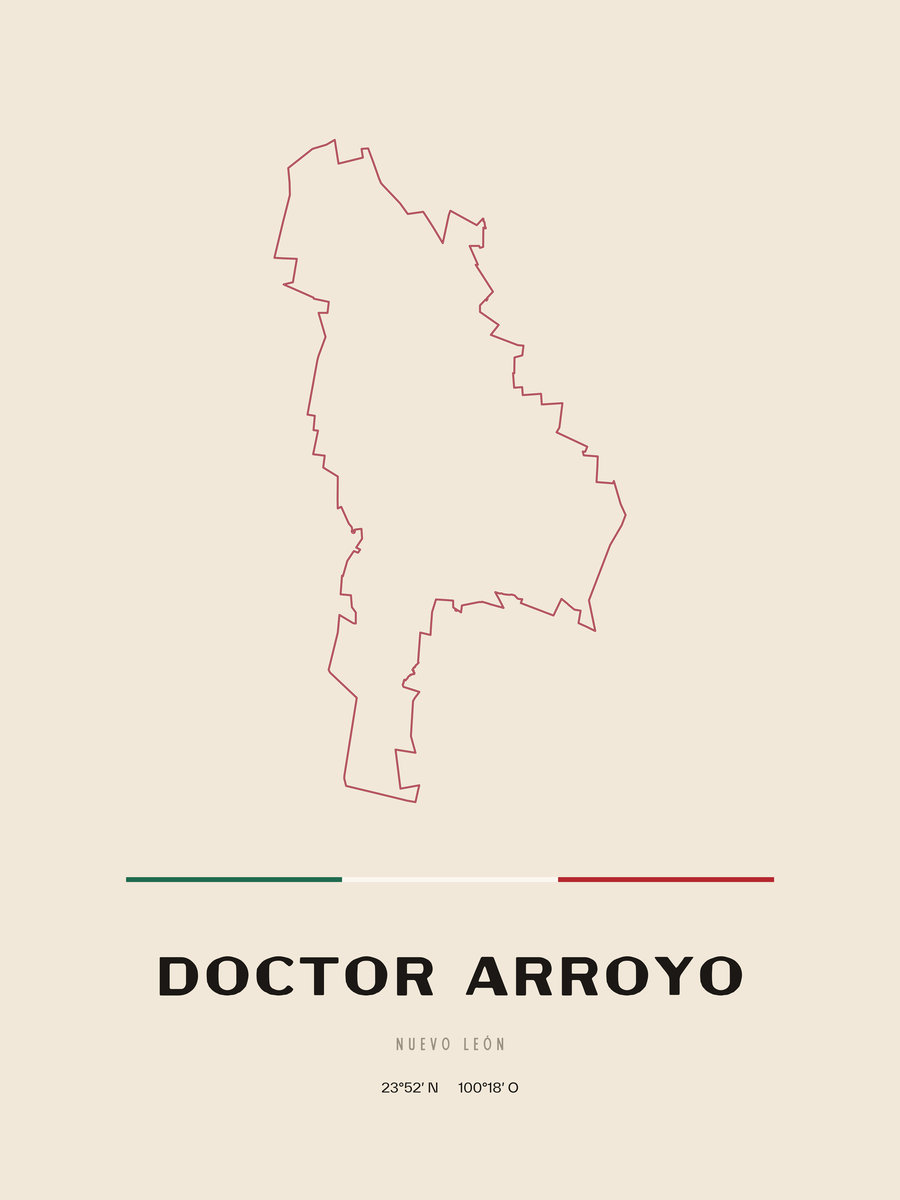 Framed poster of Doctor Arroyo, Nuevo León.