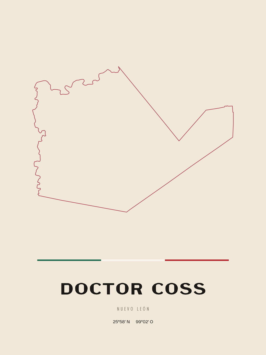 Framed poster of Doctor Coss, Nuevo León.