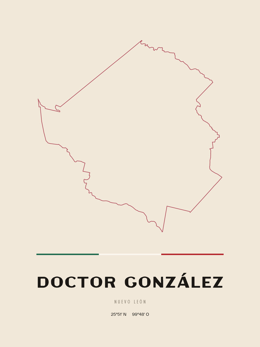 Framed poster of Doctor González, Nuevo León.