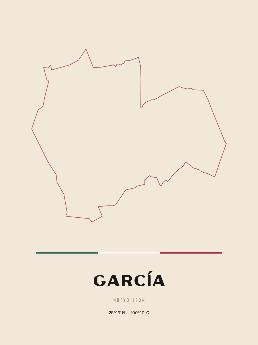 Framed poster of García, Nuevo León.