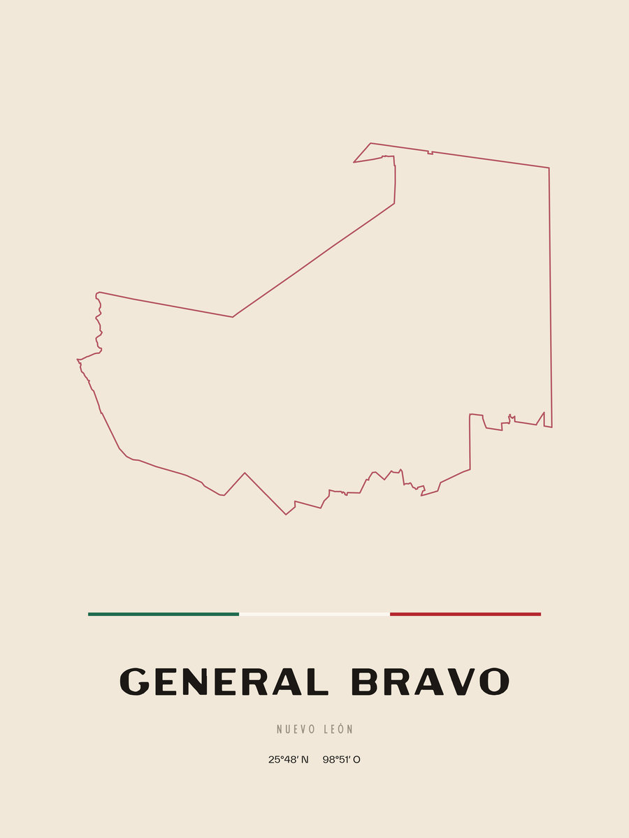 Framed poster of General Bravo, Nuevo León.