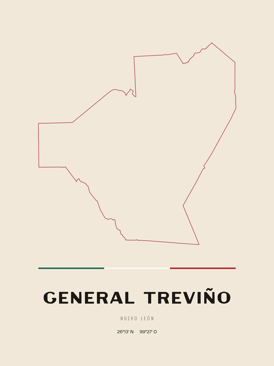 Framed poster of General Treviño, Nuevo León.