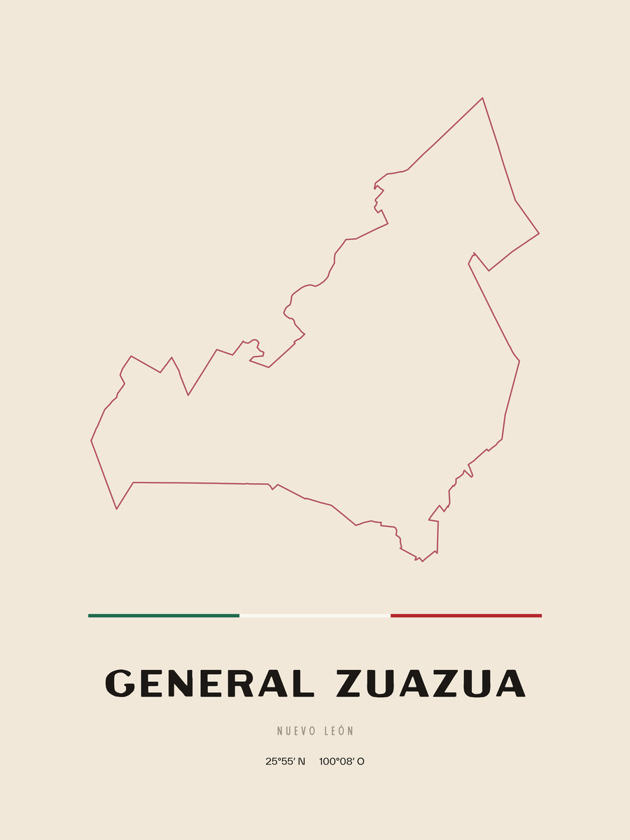 Framed poster of General Zuazua, Nuevo León.