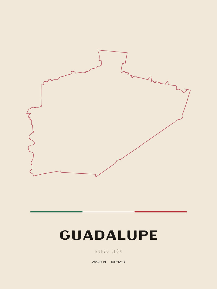 Framed poster of Guadalupe, Nuevo León.