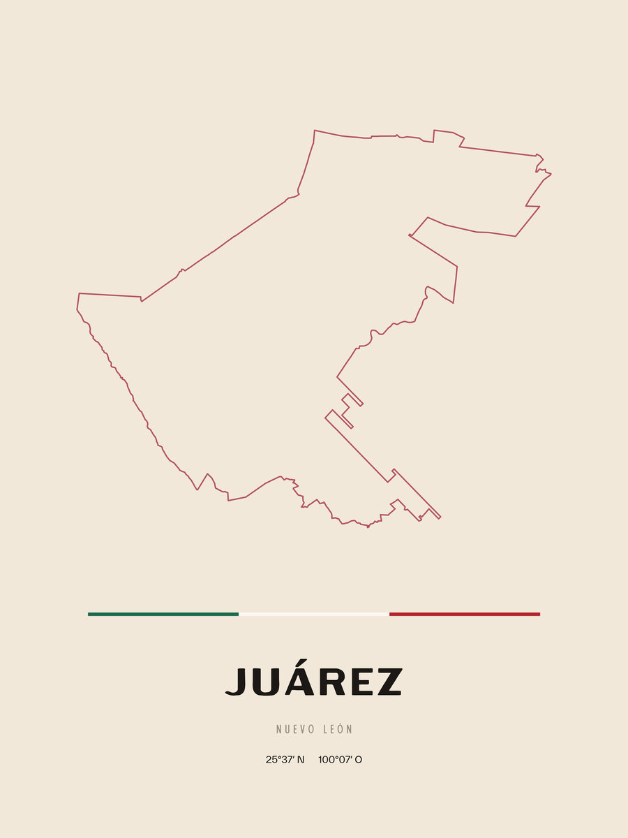 Framed poster of Juárez, Nuevo León.