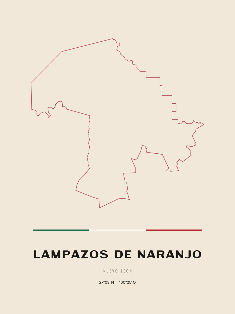 Framed poster of Lampazos de Naranjo, Nuevo León.