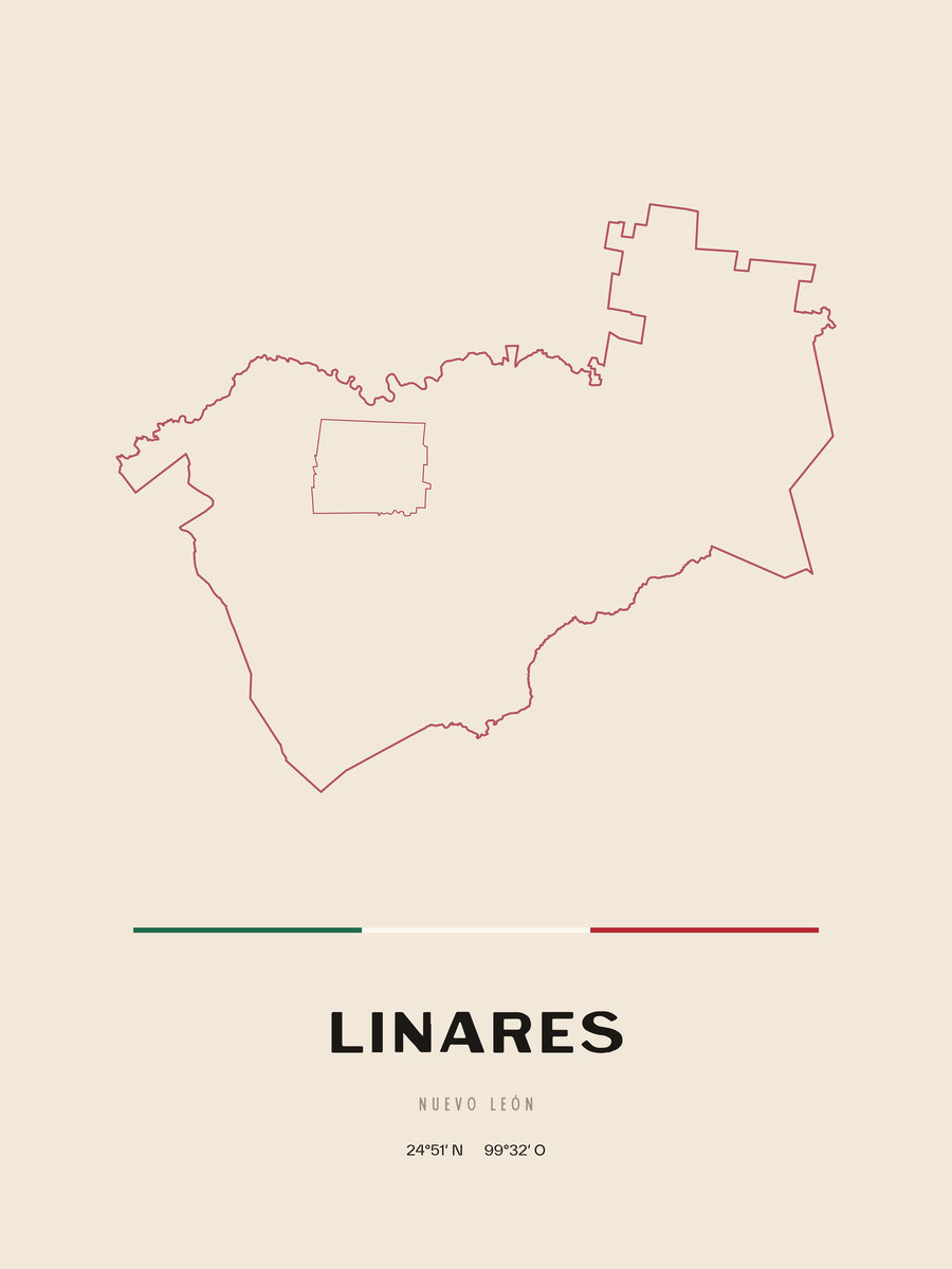 Framed poster of Linares, Nuevo León.