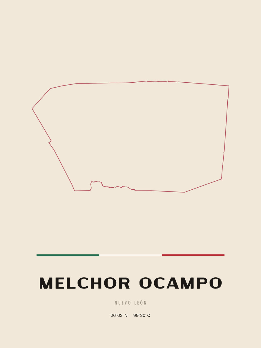 Framed poster of Melchor Ocampo, Nuevo León.