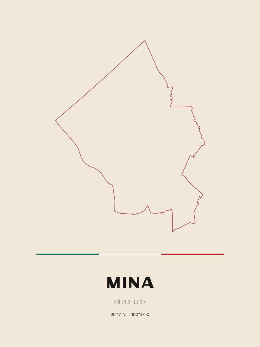 Framed poster of Mina, Nuevo León.