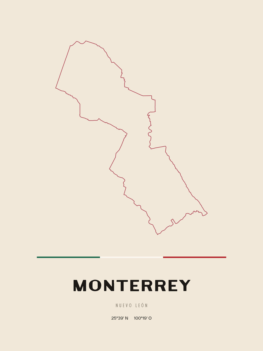 Framed poster of Monterrey, Nuevo León.