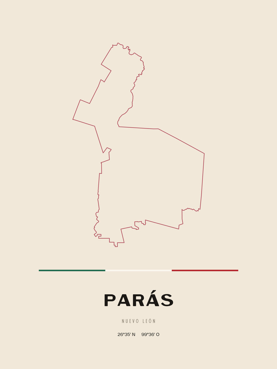 Framed poster of Parás, Nuevo León.
