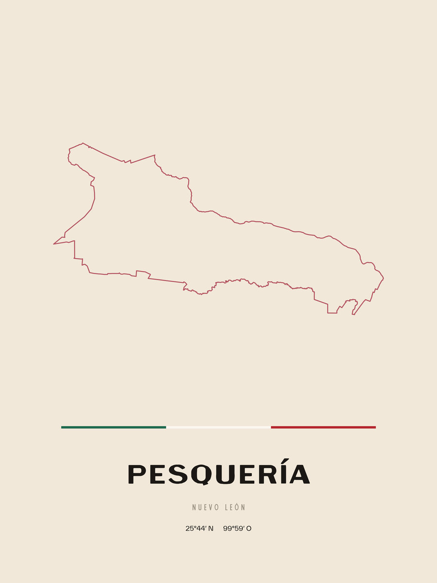 Framed poster of Pesquería, Nuevo León.