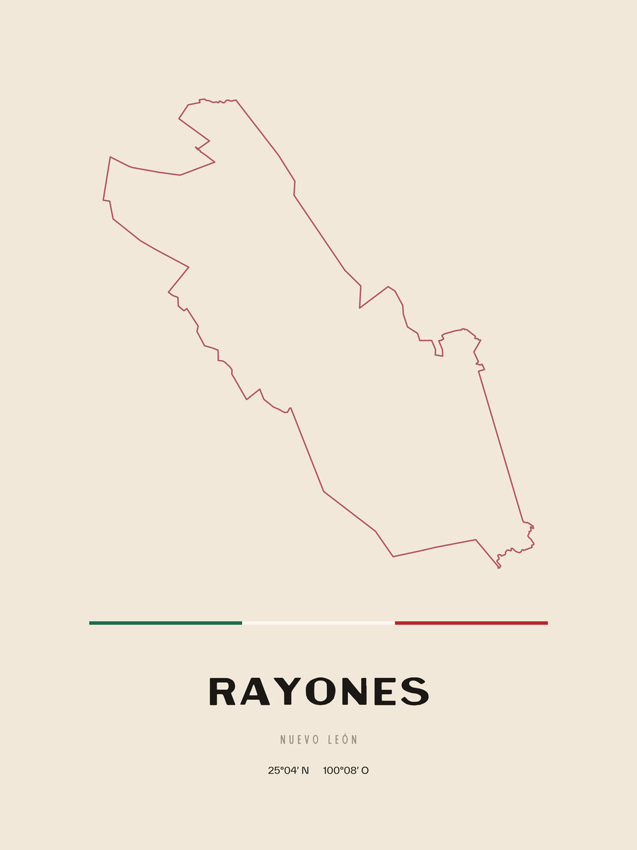 Framed poster of Rayones, Nuevo León.